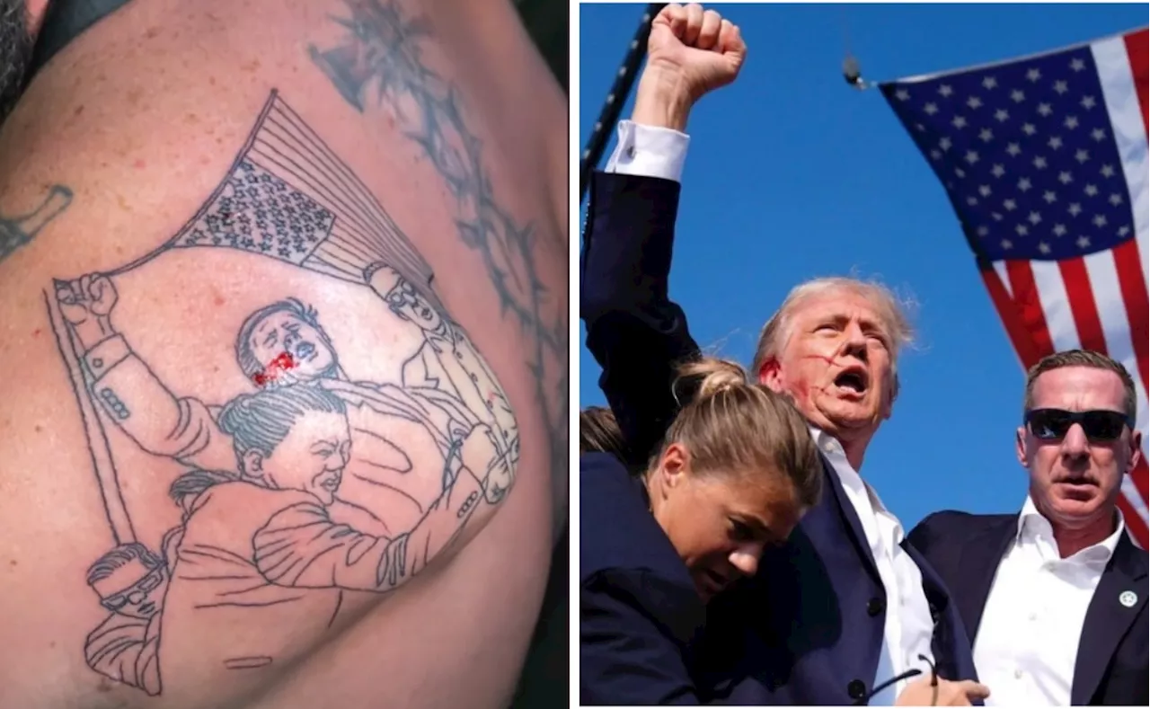 VIDEO: Hombre se tatúa escena del atentado contra Trump y las redes sociales 'estallan'