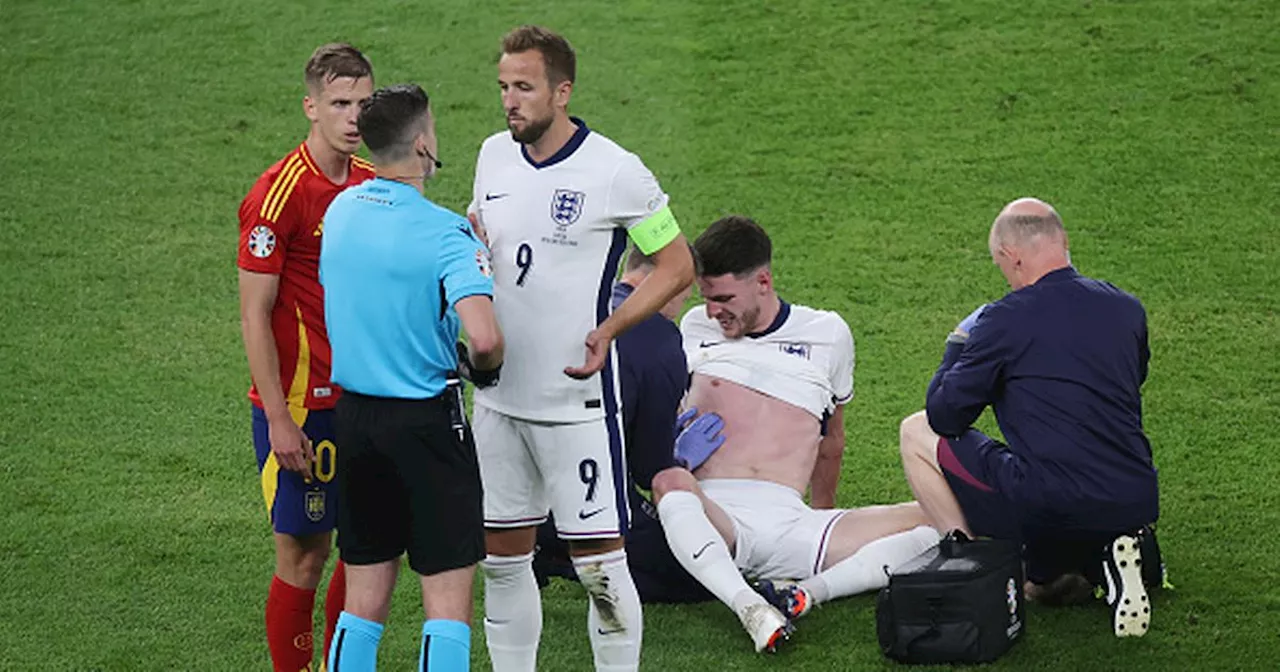 Declan Rice suffers gruesome injury in final after nasty tackle from Spain star