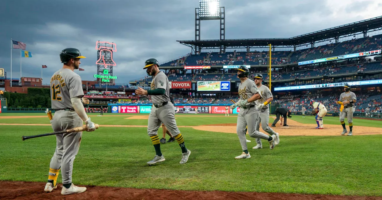 Lawrence Butler hits 3 of A's 8 homers in 18-3 rout of Phillies