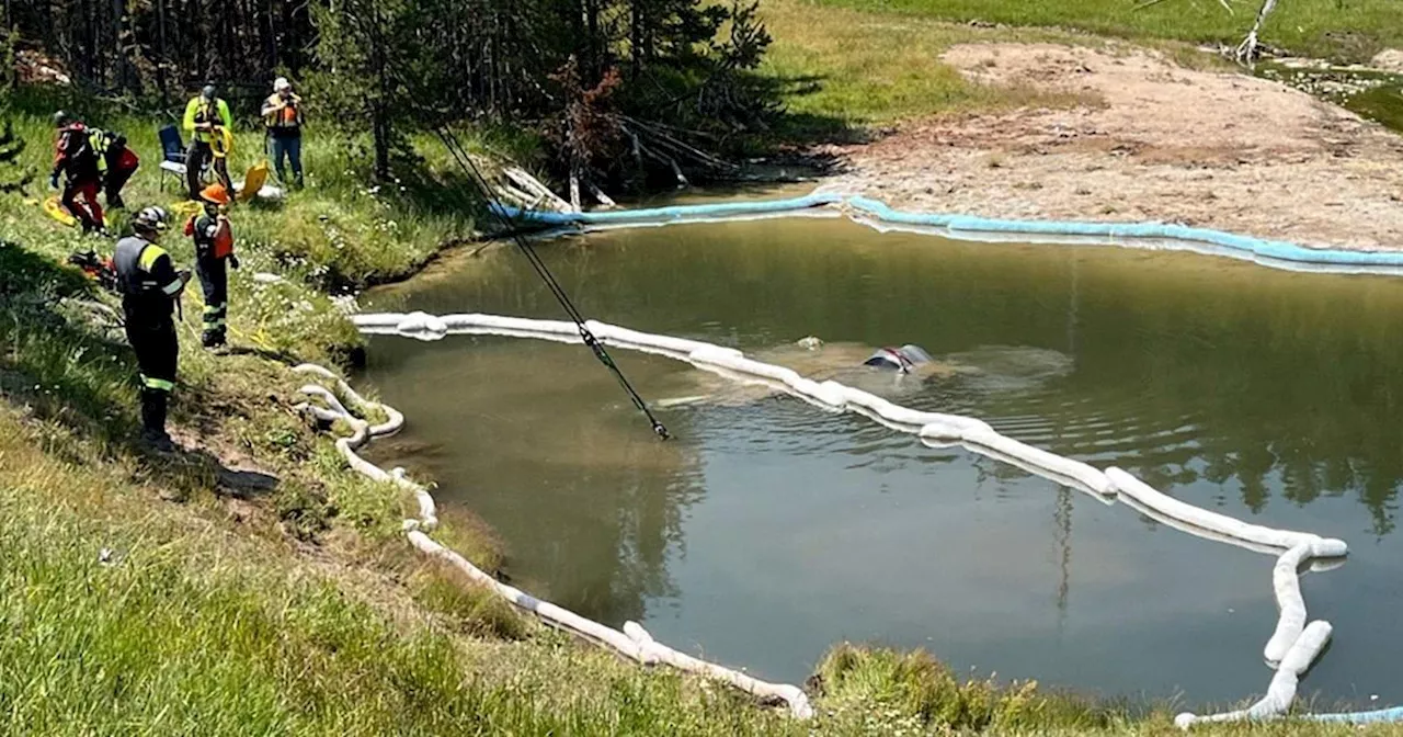 Car with five people inside plunges into hot acidic lake at national park