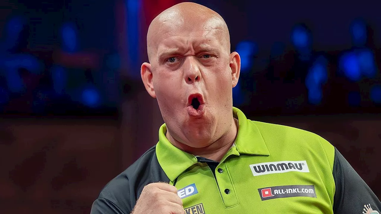 Sterke Van Gerwen klopt wonderkind Littler in eerste ronde World Matchplay