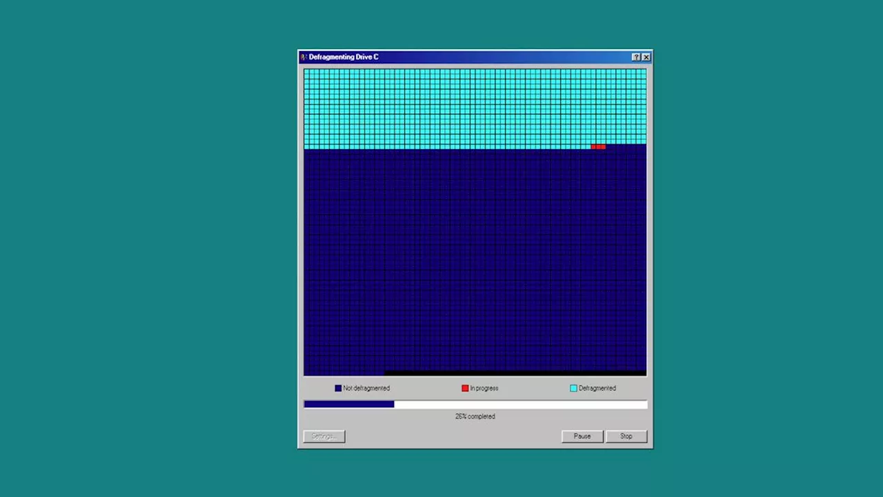 If you miss defragmenting your C drive, there's a website that lets you recreate the experience complete with hard-drive chunking sounds