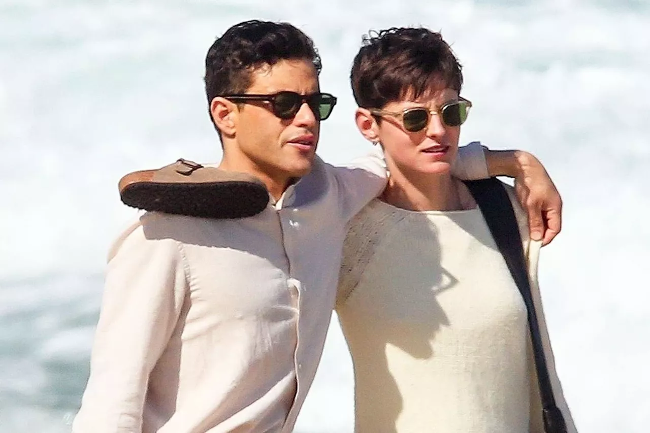 Rami Malek and Emma Corrin Hold Hands During a Barefoot Stroll on the Beach in Brazil