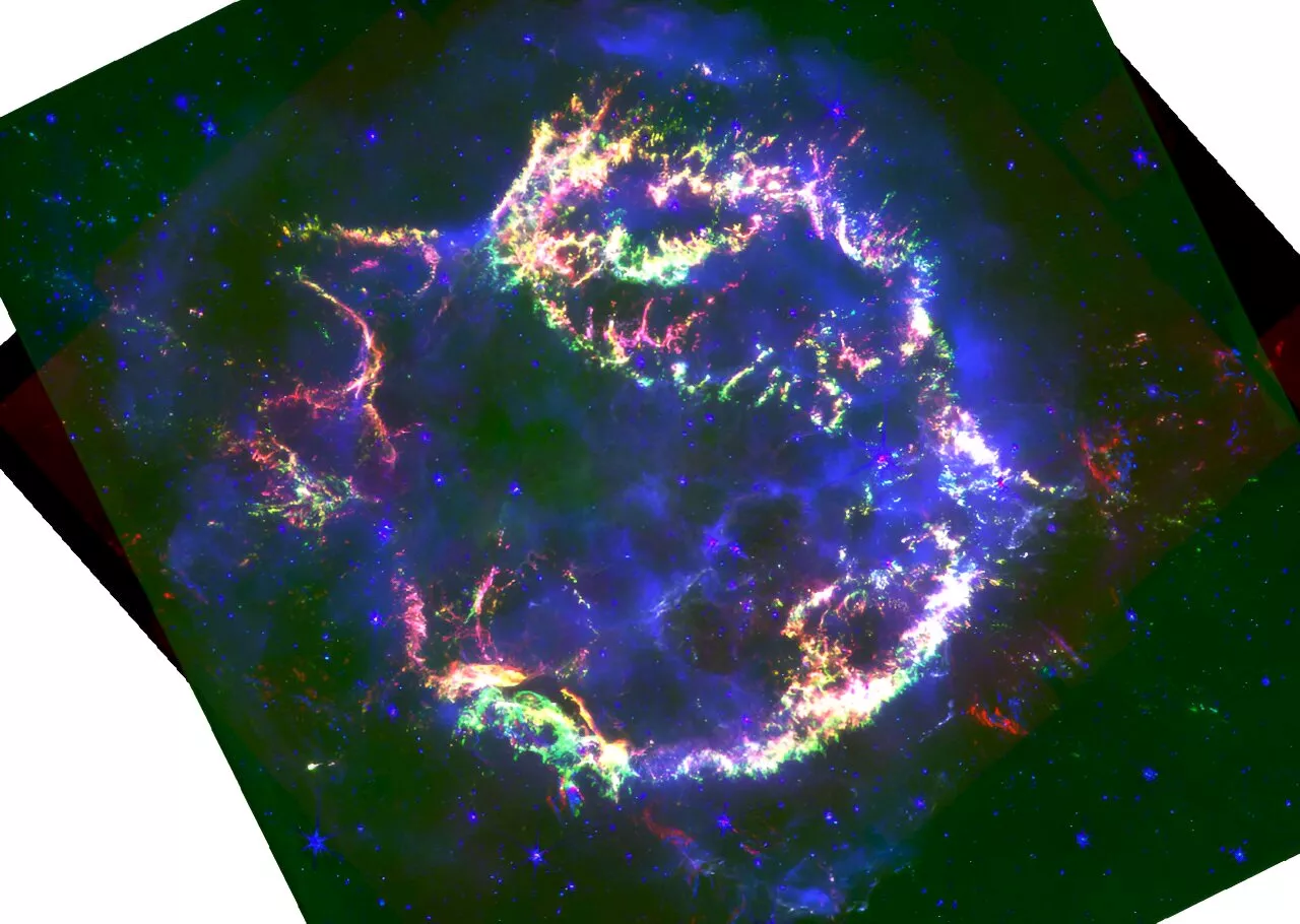 Webb unveils stunning ejecta and CO structures in Cassiopeia A's young supernova