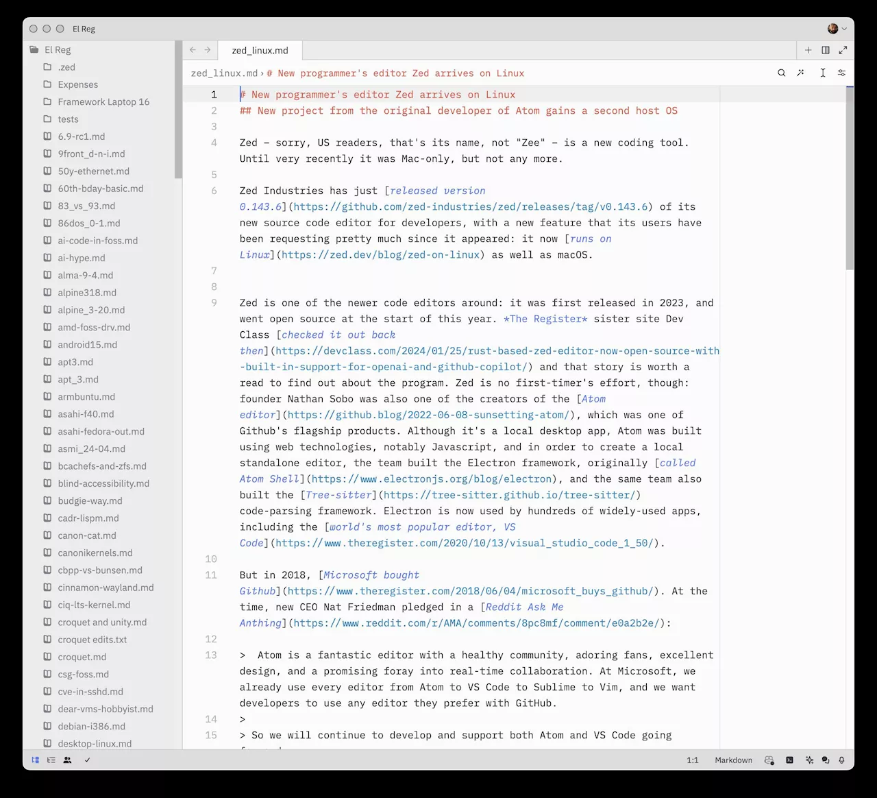 Fresh programmer's editor on Linux lies Zed ahead