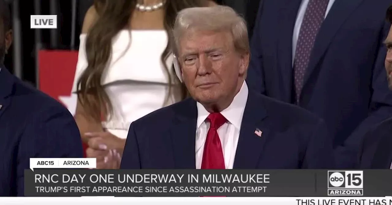 Former President Trump appears at RNC day 1, delegates officially nominate him for president