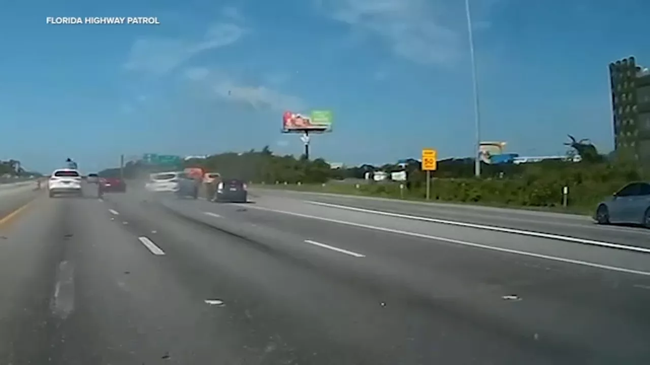 SUV runs off the road, overturns in Florida hit-and-run crash caught on dashcam video