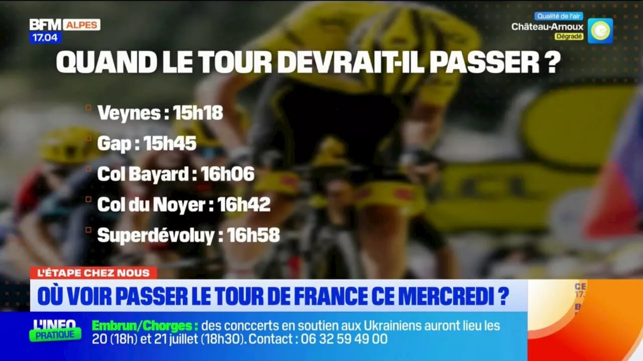 Où voir passer le Tour de France ce mercredi dans les Alpes du Sud?