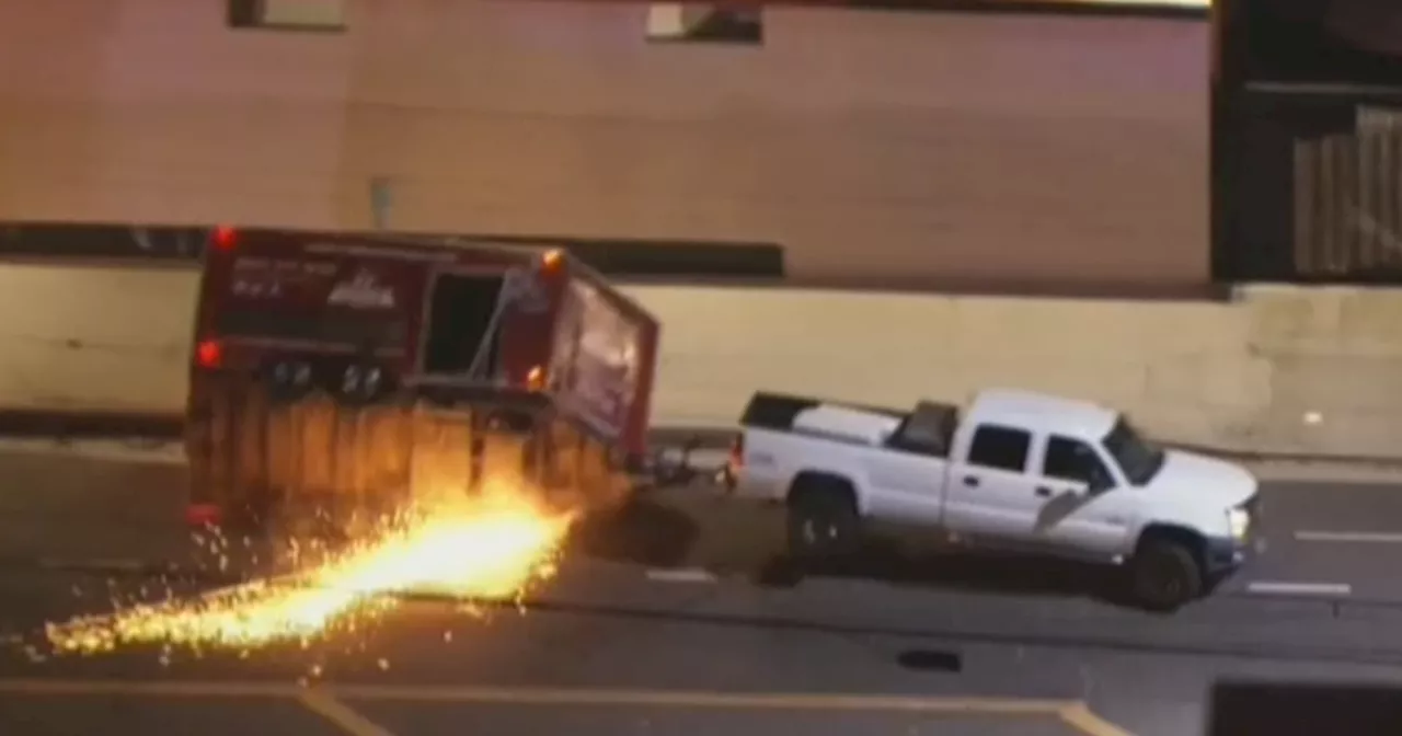 Carjacking suspect crashes stolen coffee truck in North Hollywood