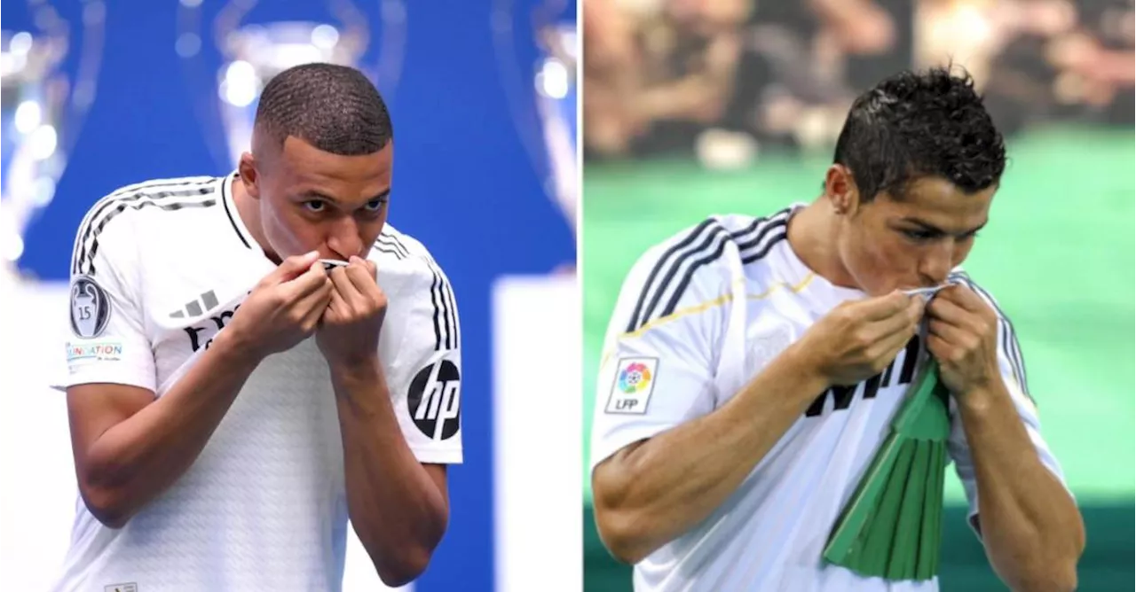 No se aguantó: Kylian Mbappé imitó a Cristiano en su presentación con el Real Madrid