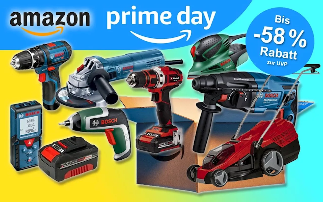 Mega Bosch und Einhell Deals am Prime Day: Bosch Professional, Bosch Home and Garden und Einhell bis zu 58%