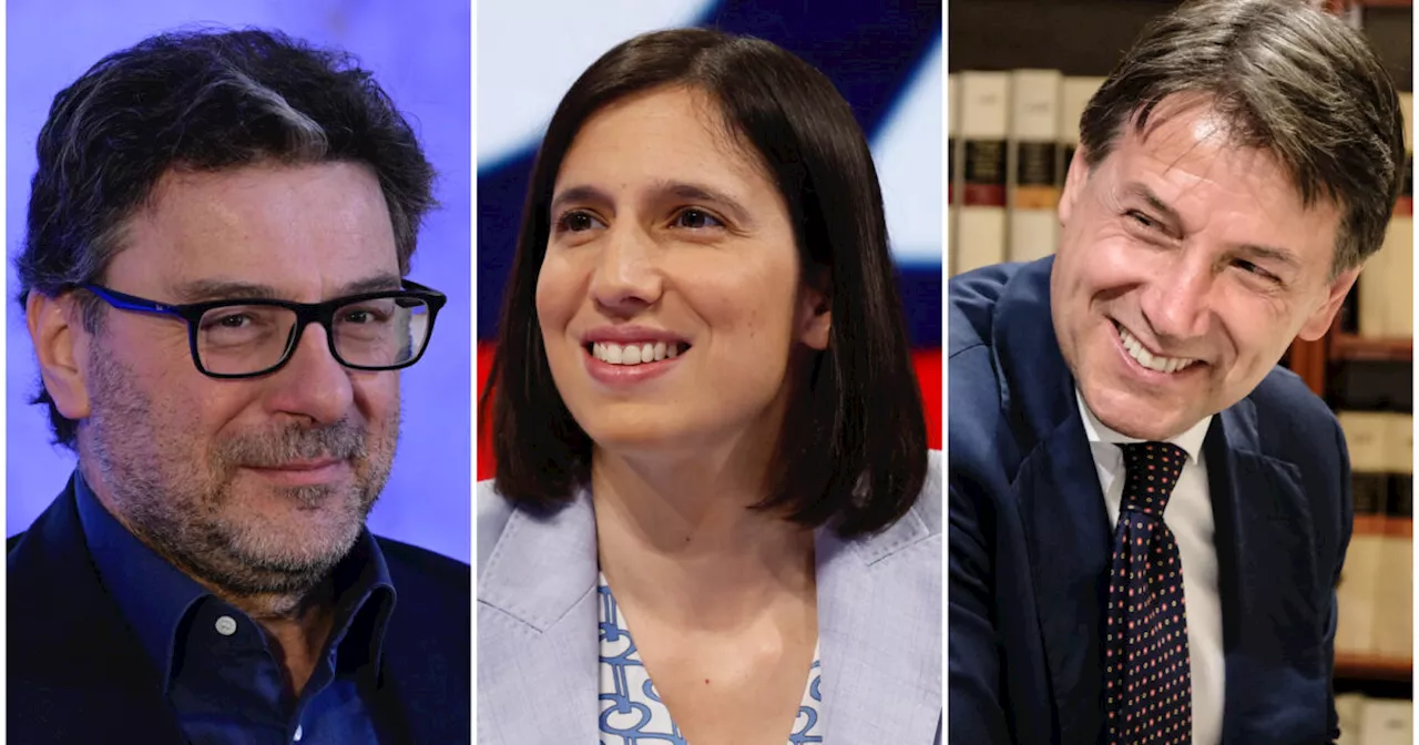 Giuseppe Conte, Elly Schlein e Giancarlo Giorgetti insieme alla Partita del Cuore contro la Nazionale…