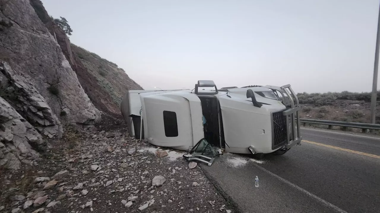 Ramp to Parleys Canyon reopens after rolled semi causes 5 hours of traffic nightmares