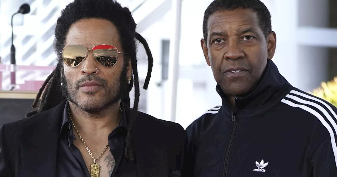 Lenny Kravitz answers video call from 'big brother' Denzel Washington onstage in Italy