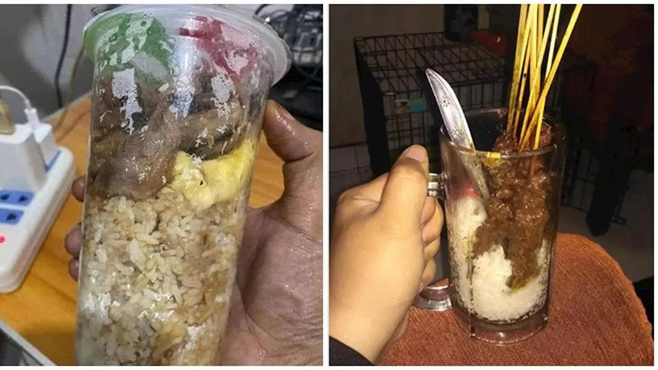 6 Potret Orang Makan Nasi Pakai Gelas Bikin Tepuk Jidat, Porsinya Jadi Sedikit