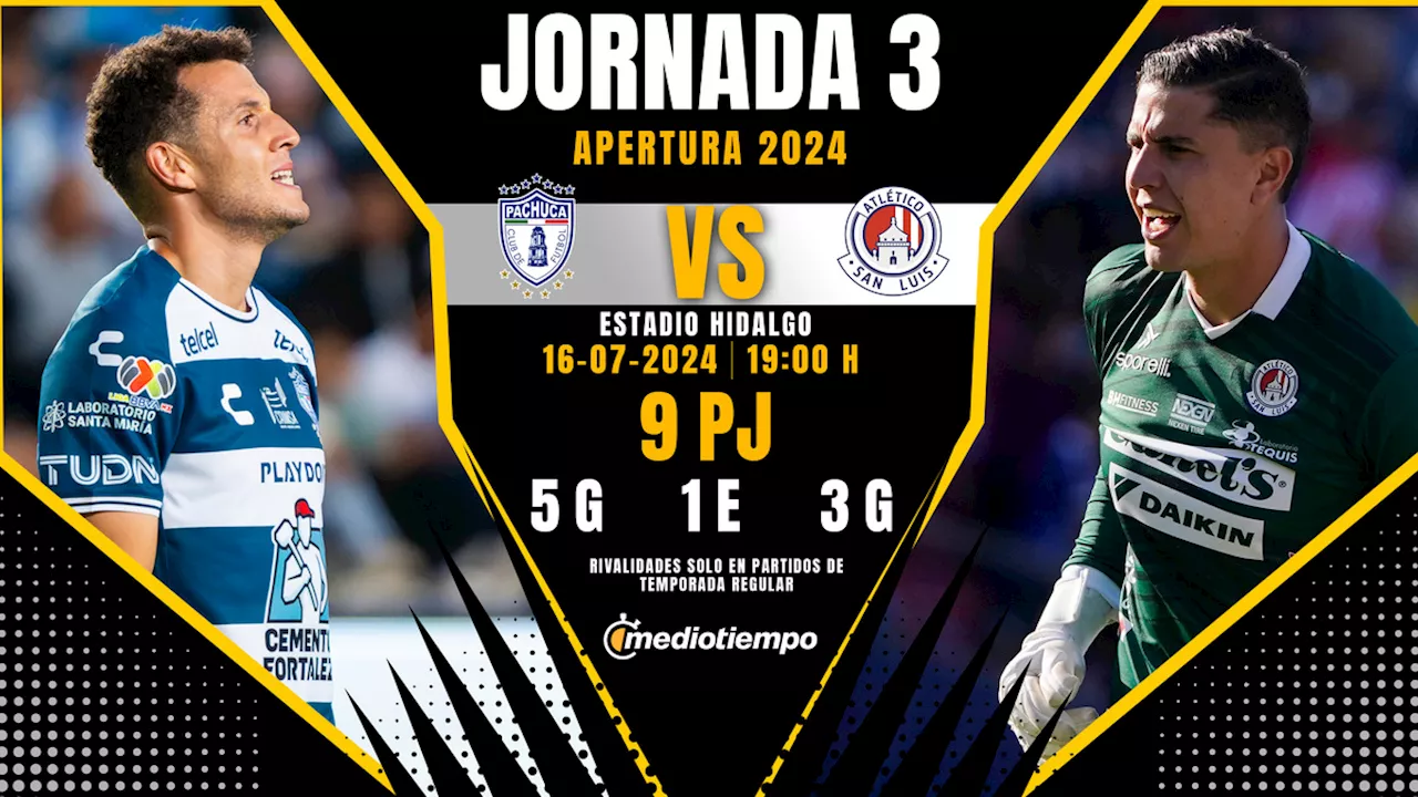 Pachuca vs San Luis; horario y dónde ver hoy partido de la Liga MX