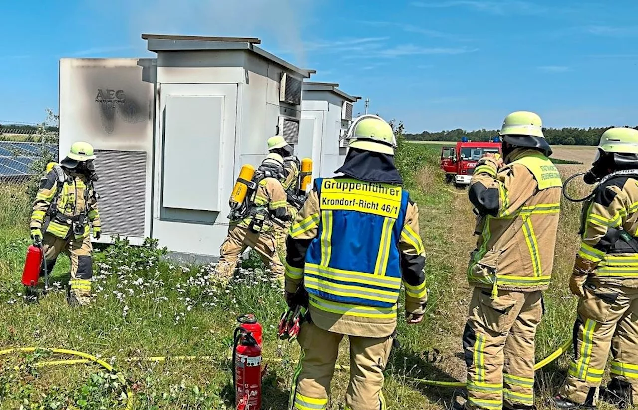 Großeinsatz bei Solaranlage nahe Freihöls: Ein Wechselrichter hatte Feuer gefangen