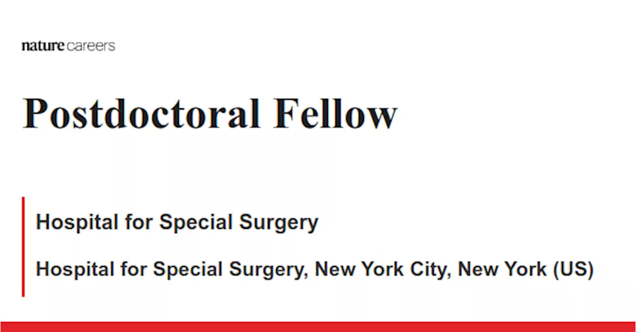 Hospital for Special Surgery, New York City, New York (US) job with Hospital for Special Surgery