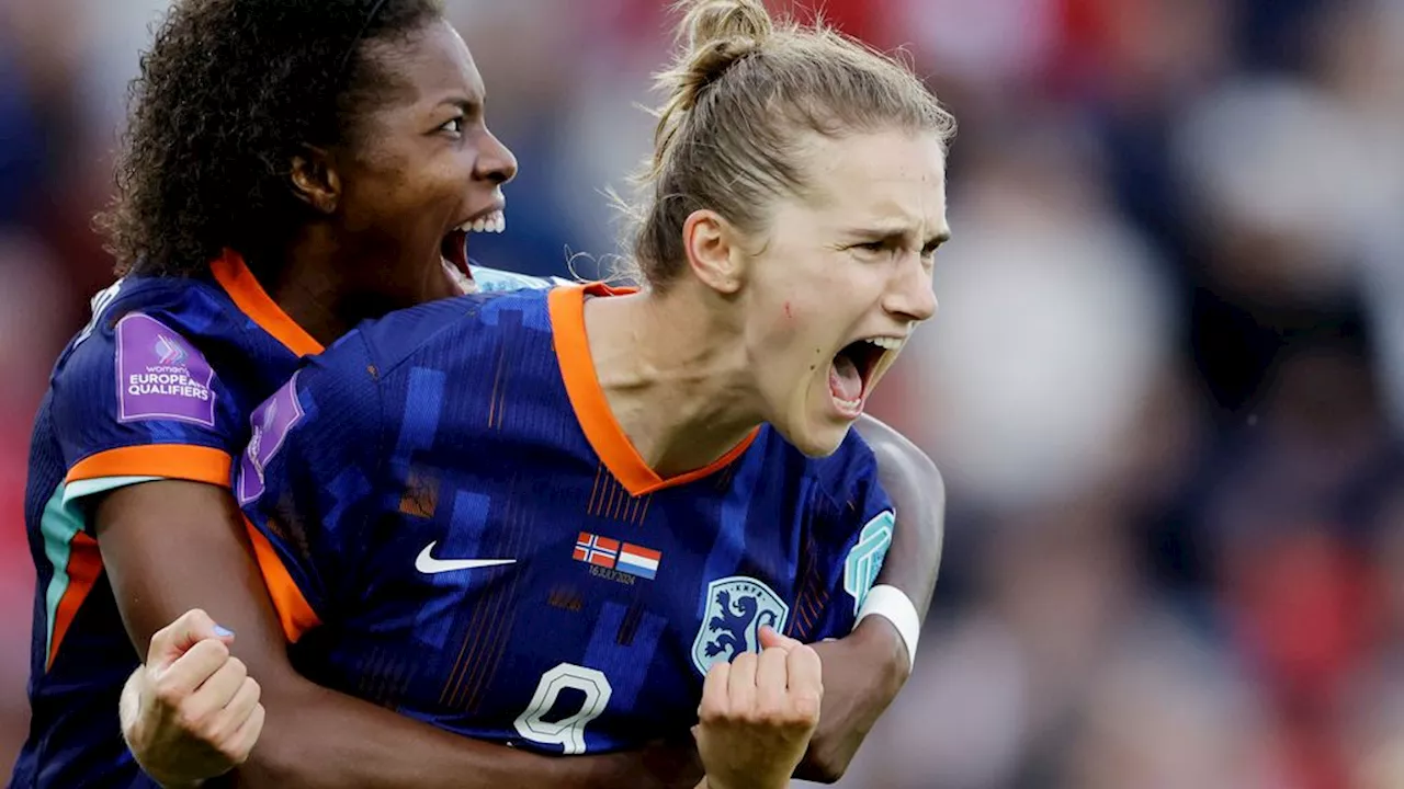 Oranje plaatst zich voor EK door late gelijkmaker Miedema in Noorwegen