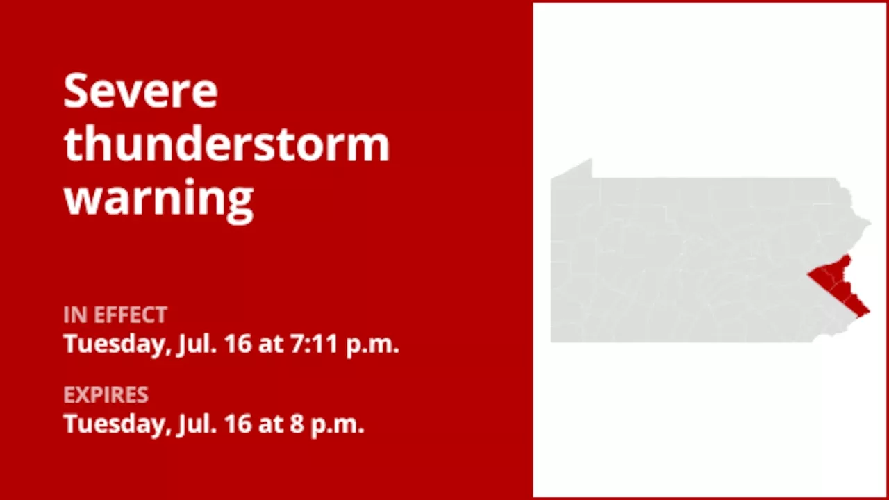 Thunderstorms with quarter-sized hail and damaging winds to hit Southeast Pa. Tuesday