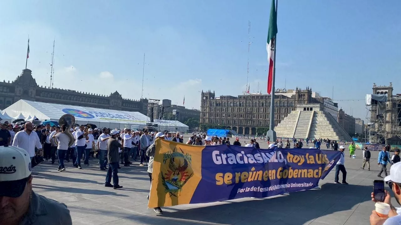 Trabajadores de la UAS protestan en CDMX contra la presunta persecución política de Rocha Moya (Video)