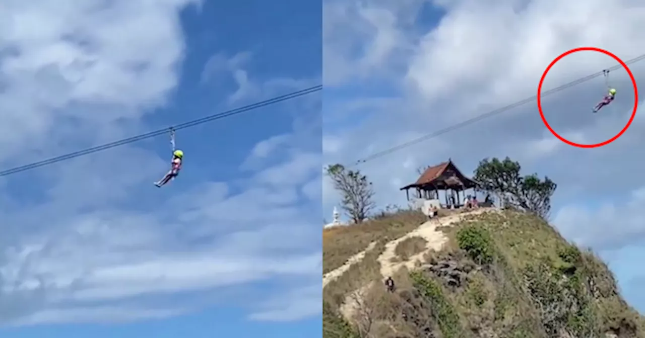 Budak Tersangkut Masa Main Zipline Di Bali Undang Perhatian Ramai