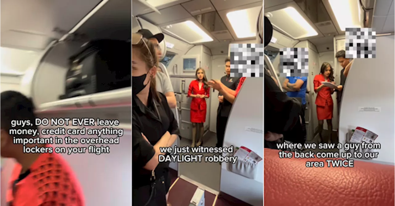 [VIDEO] Man Warns Against Keeping Valuables In Overhead Bins After Theft On AirAsia Flight