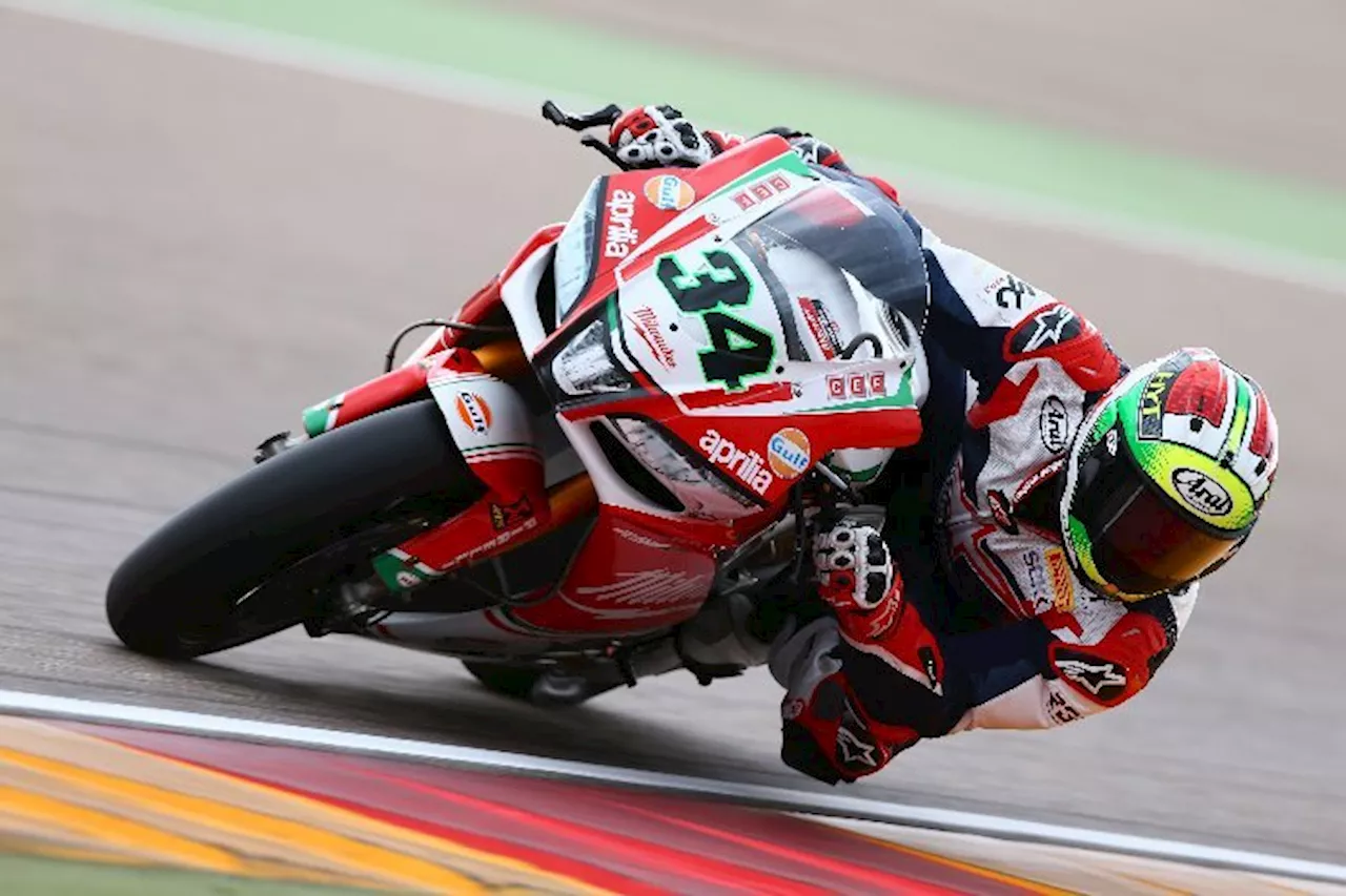 Davide Giugliano (12./Aprilia): Eiertanz im Nassen