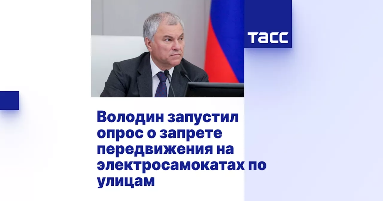 Володин запустил опрос о запрете передвижения на электросамокатах по улицам