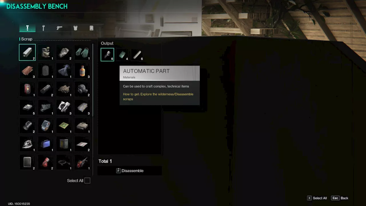How to get Automatic Parts in Once Human