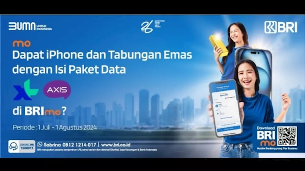 Beli Paket Data Pakai BRImo Bisa Dapat iPhone 15 Pro dan Tabungan Emas, Begini Caranya