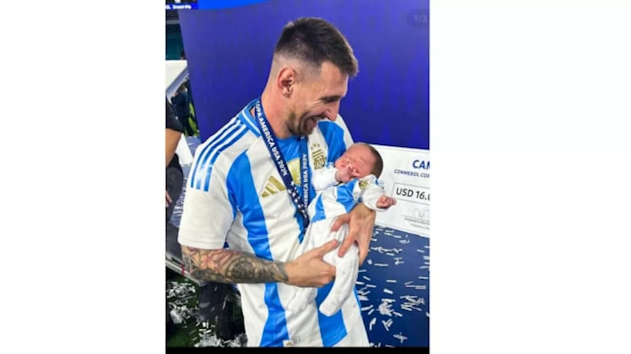 Setelah Lamine Yamal, Kini Ramai Foto Lionel Messi Gendong Bayi Gonzalo Montiel