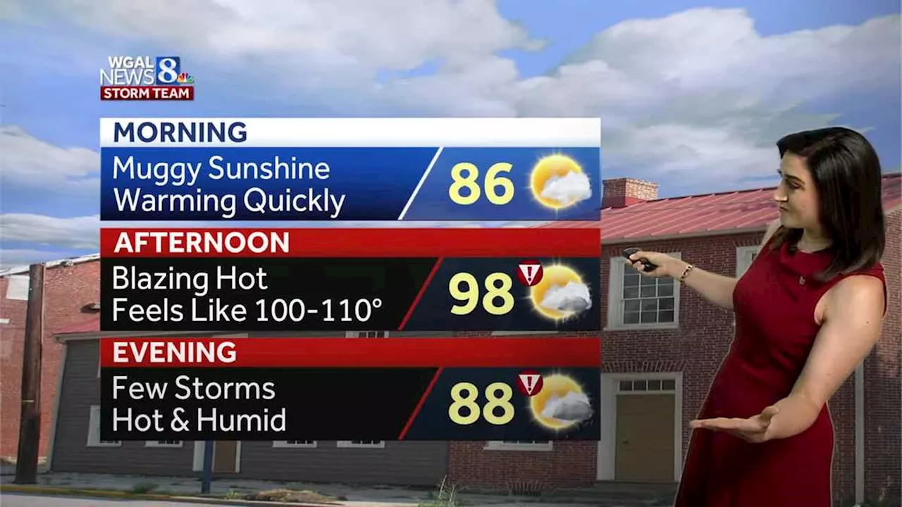 Alert: Another Excessive Heat Warning. few storms in south-central Pennsylvania