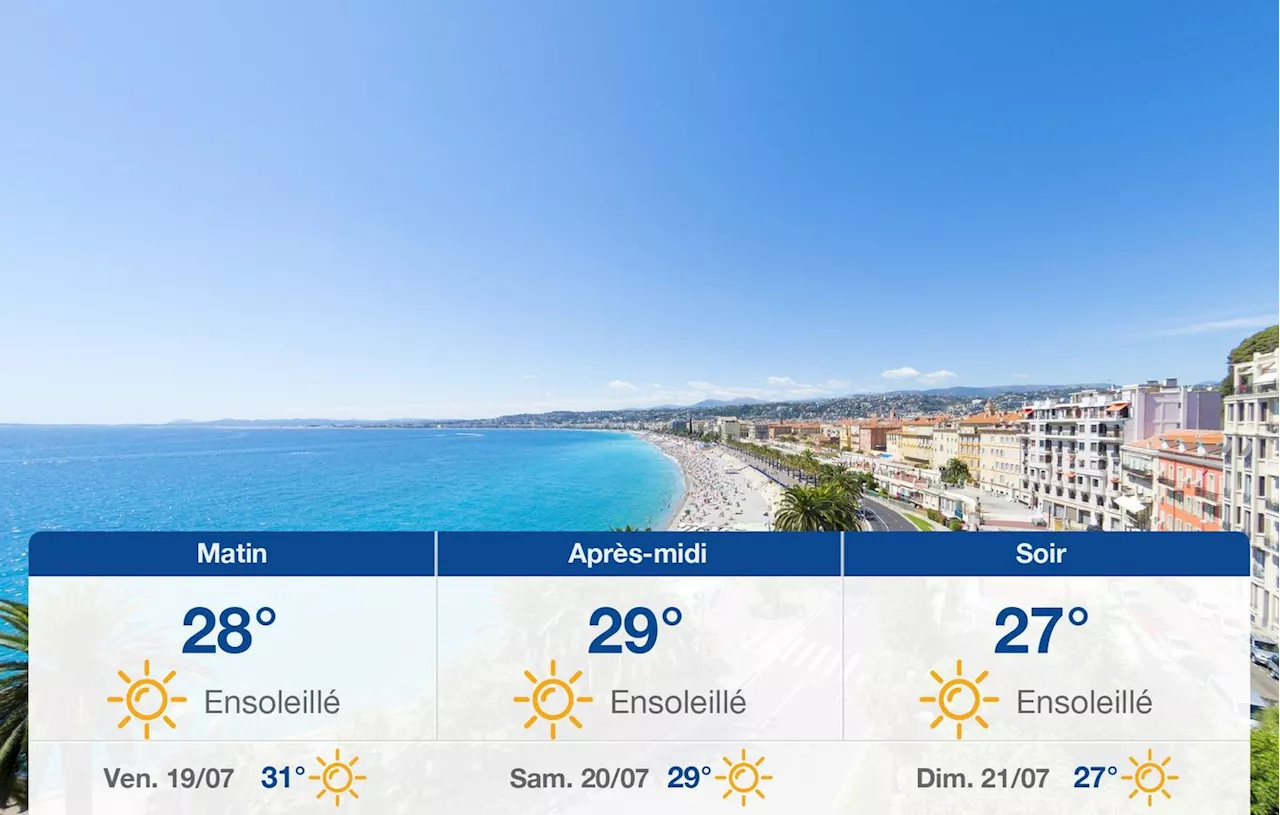 Météo Nice: prévisions du jeudi 18 juillet 2024