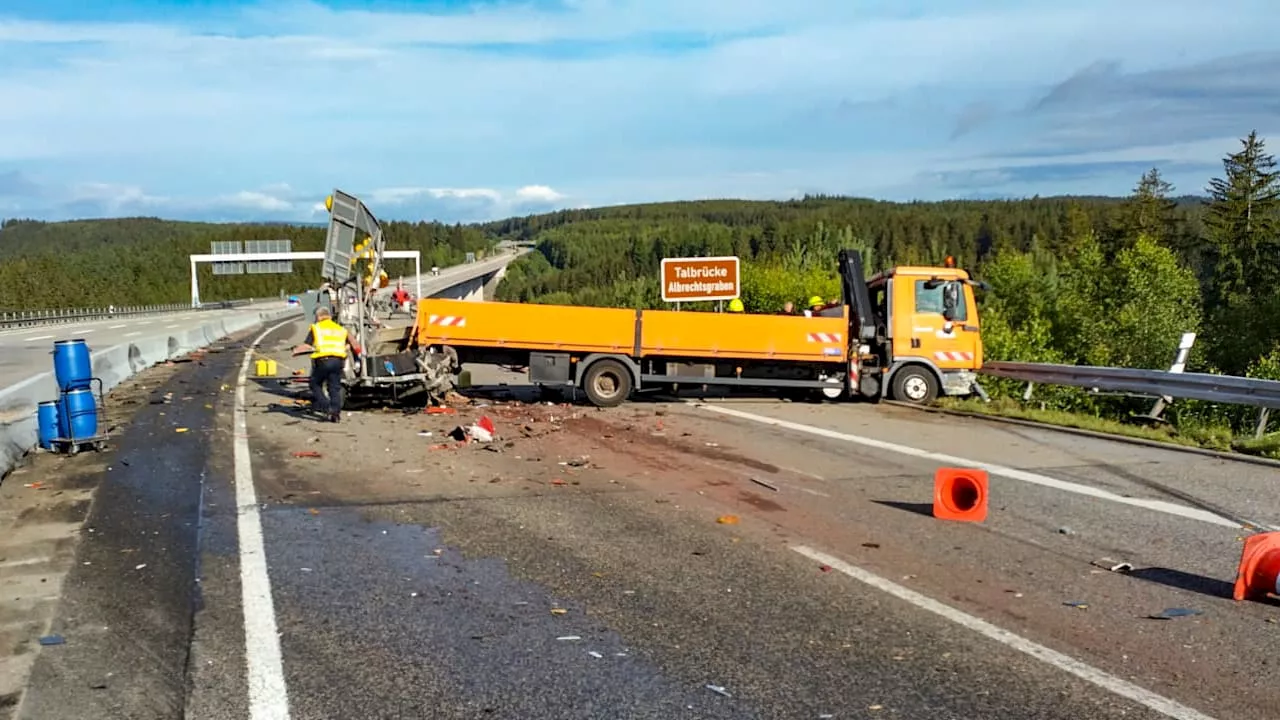 A 71 bei Suhl: Autobahn nach Lkw-Unfall bis nachmittags gesperrt