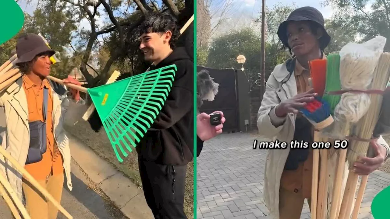 Mzansi TikTok Star Keegan Gordon Buys Broom for R1 000, Kindness Makes Hawker's Day