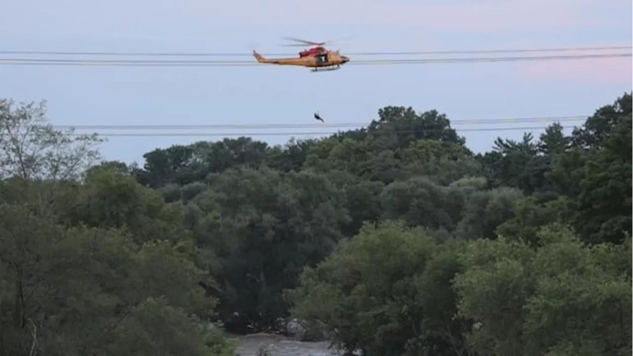 Military helicopter rescues stranded man from Etobicoke Creek