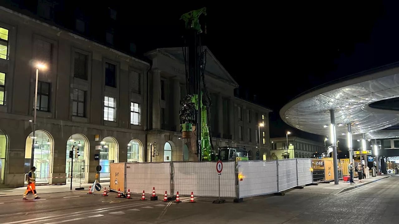 Bausünden aus den 1980er-Jahren werden nun behoben: Bohrungen am Bahnhofplatz