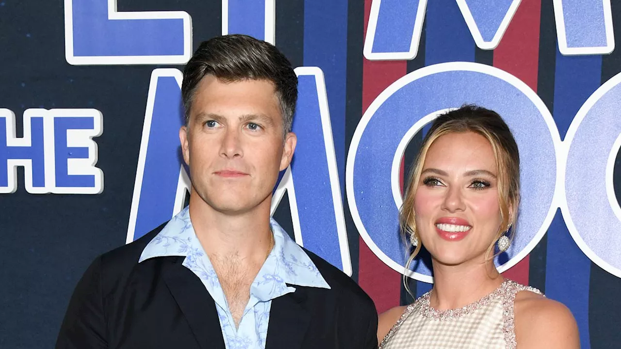 Colin Jost reacts to watching wife Scarlett Johansson in 'montage of kisses' with co-stars Matt...