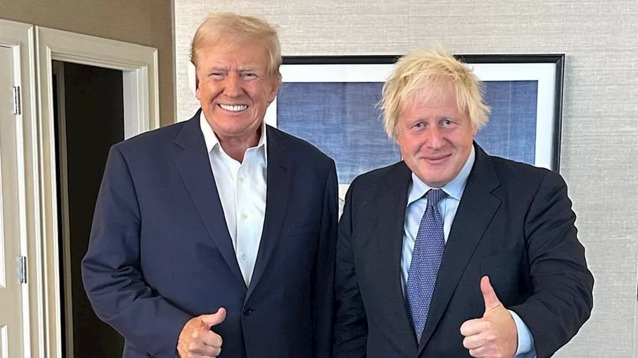 Boris Johnson poses alongside bandaged Donald Trump and says Republican nominee is on 'top form'...