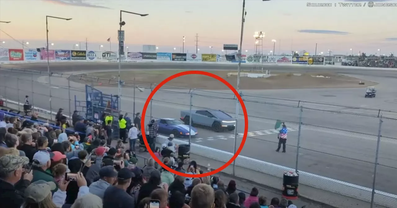 You'll Never Guess Who Wins in a Race Between a Cybertruck and a 1996 Corvette