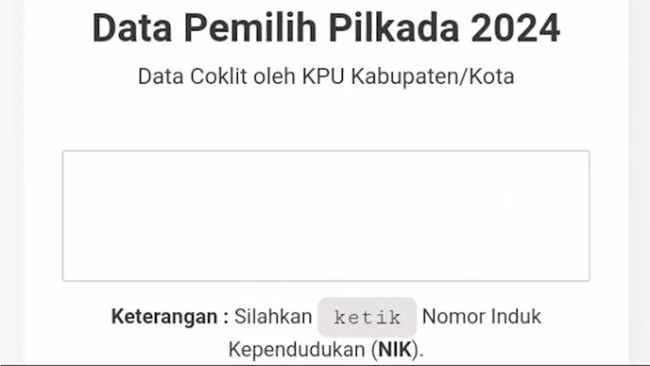 Cara Cek Daftar Pemilih Tetap Pilkada Serentak 2024 di dptonline.kpu.go.id