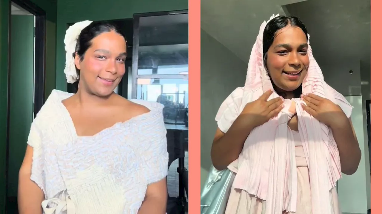 Devin Halbal, Tiktok’s ‘Kudasai’ queen, is running around Manila wearing Filipino designs