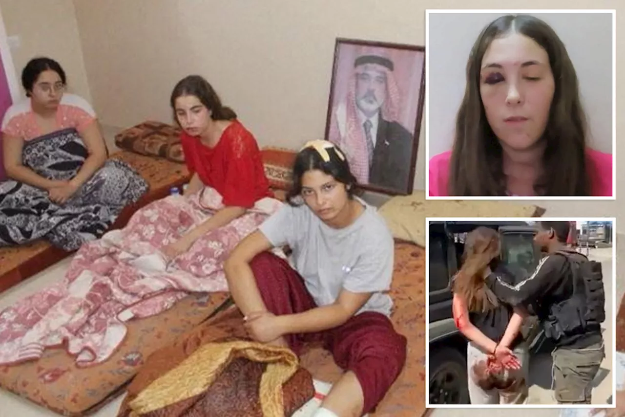 Pictured: Five bloodied and bruised female Israeli troops on their first day of captivity in Gaza