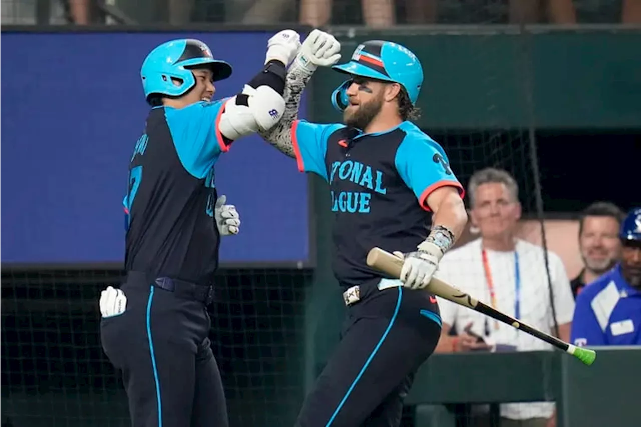 The Phillies’ infield trio puts on a show while mic’d up during the AL’s 5-3 win over NL in MLB All-Star game