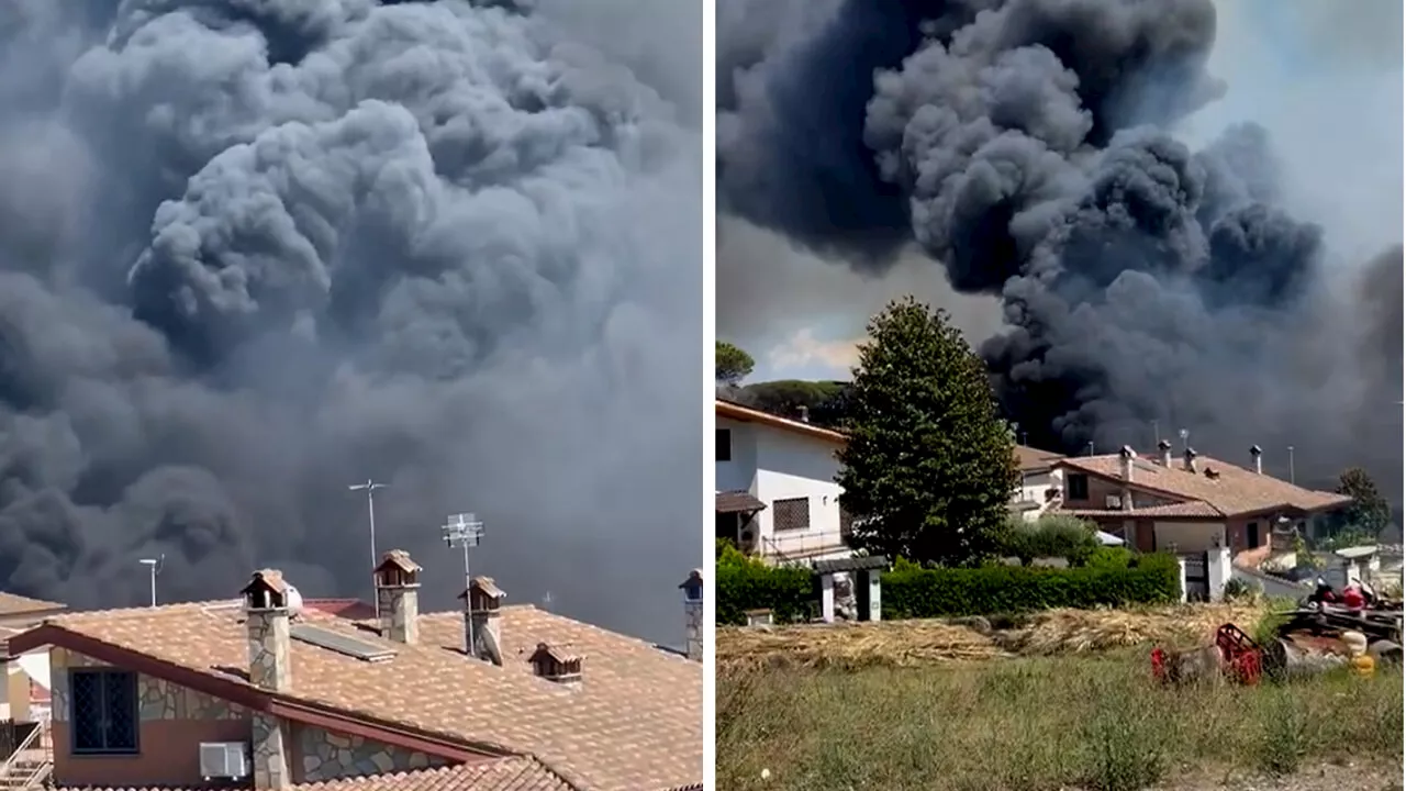 Roma, incendi in serie: da est a ovest bruciano sterpaglie e rifiuti. Fumo e cenere in diverse zone