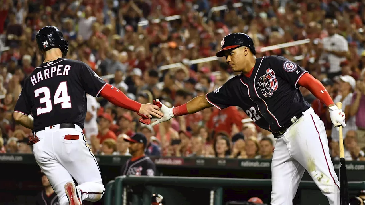 Former Nationals Teammates Bryce Harper and Juan Soto Share Wholesome Moment at All-S