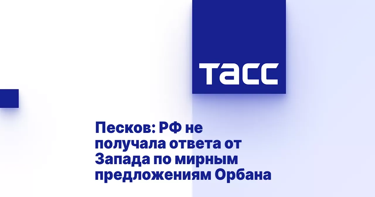 Песков: РФ не получала ответа от Запада по мирным предложениям Орбана