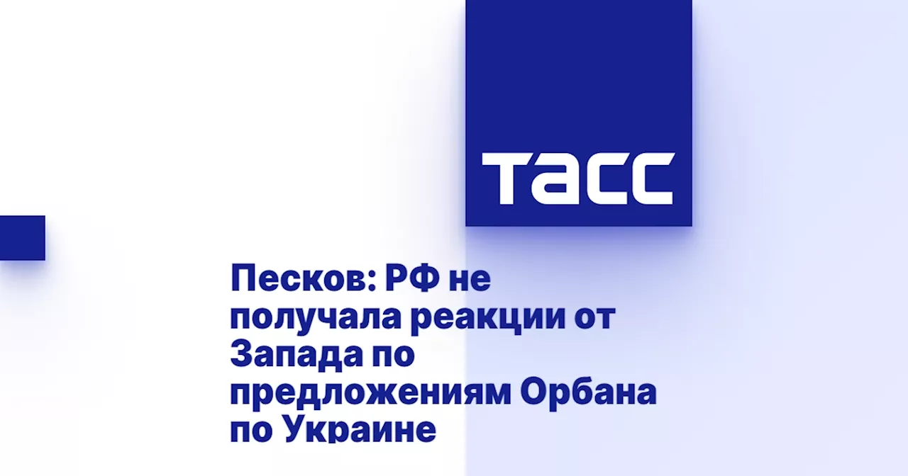 Песков: РФ не получала реакции от Запада по предложениям Орбана по Украине