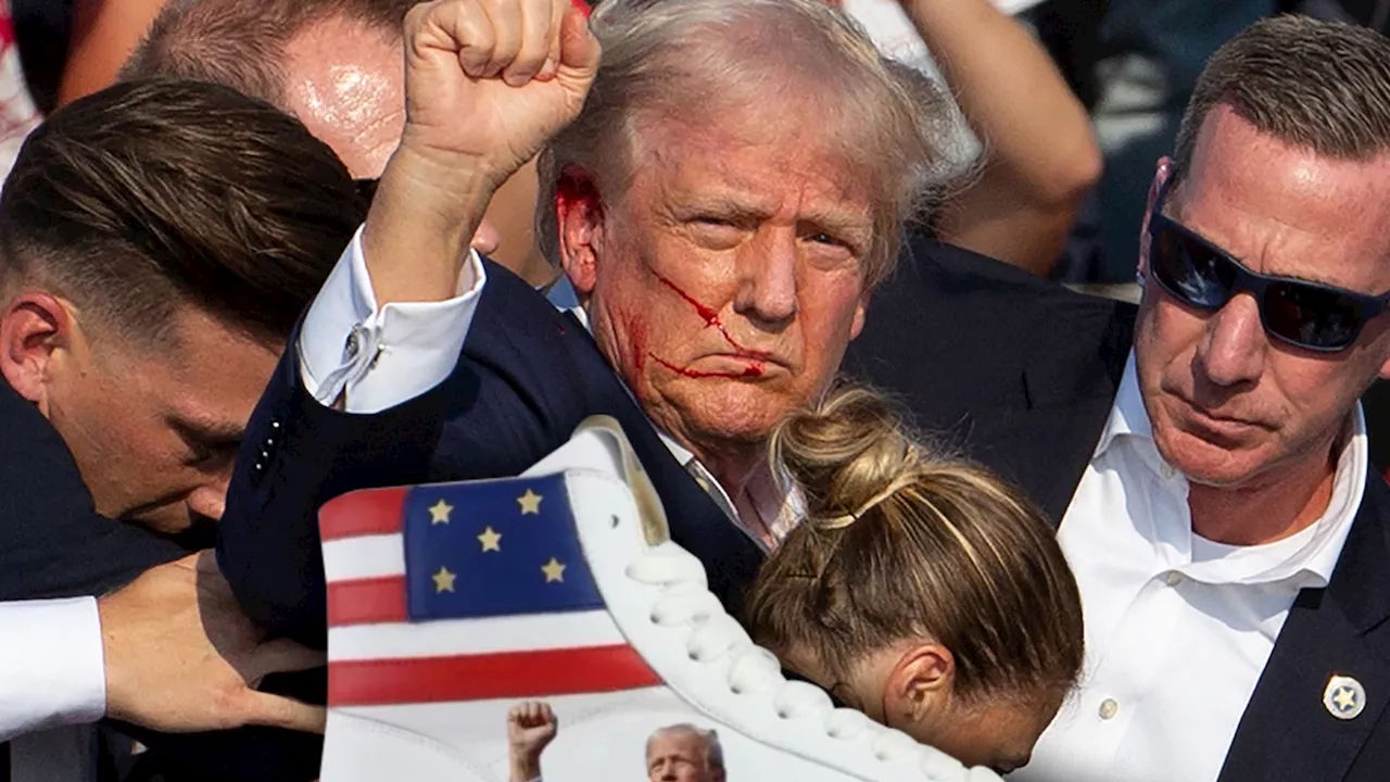 Donald Trump Selling 'Fight, Fight, Fight' Sneakers W/ Image From Assassination Attempt